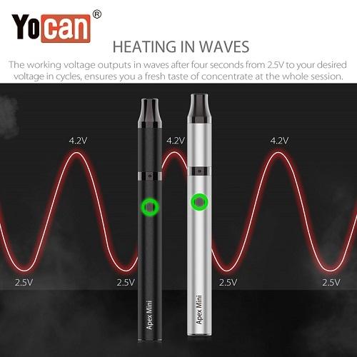 Yocan Apex Mini Variable Voltage Wax Pen Heating Waves YocanAmerica Yocan America