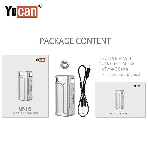 5 Yocan Uni S Cartridge Battery Mod Package Contents Yocan America